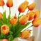 Orange Artificial Flowers 20 Tulips Realistic Touch Spring Summer Fake Flowers Fall Decor Flowers Outdoor Garden Parties and Wedding Decoration